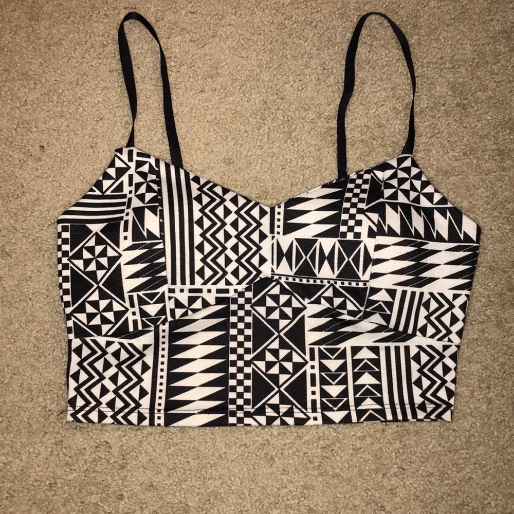 Black and White Crop Top